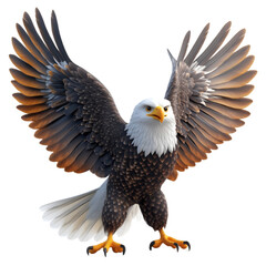 Fototapeta premium eagle funny action 3d rendering icon on white background