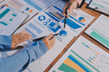 Business analyze,Close up Business people meeting to discuss the situation on the market. Business...
