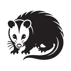 Creative opossum silhouette vector with bold, sharp design for easy logo creation – opossum silhouette – opossum vector – opossum illustration – silhouette of opossum – opossum icon

