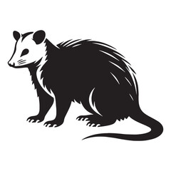 Simple yet bold opossum silhouette vector, perfect for digital media applications – opossum silhouette – opossum vector – opossum illustration – silhouette of opossum – opossum icon

