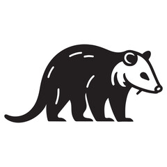 Stylish opossum silhouette in vector format designed for digital and print projects – opossum silhouette – opossum vector – opossum illustration – silhouette of opossum – opossum icon


