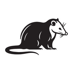 Unique opossum vector silhouette with a smooth, elegant design for use – opossum silhouette – opossum vector – opossum illustration – silhouette of opossum – opossum icon

