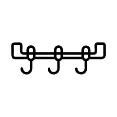 Wall Mounted Coat Rack with Hooks Icon Design