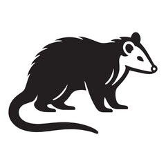 High-quality opossum silhouette in vector form designed for versatile branding – opossum silhouette – opossum vector – opossum illustration – silhouette of opossum – opossum icon

