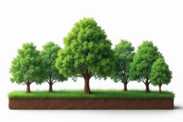 Fototapeta premium Lush green trees display nature scene digital illustration vibrant setting