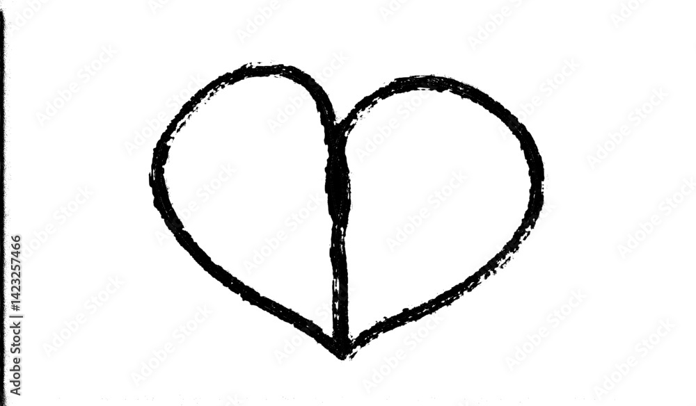 Poster simple black heart icon representing love and connection in minimalist design style