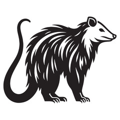 Sleek opossum silhouette vector ideal for minimalistic logo designs – opossum silhouette – opossum vector – opossum illustration – silhouette of opossum – opossum icon

