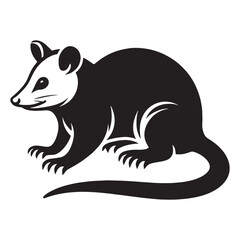 Creative opossum silhouette vector with clean lines perfect for branding – opossum silhouette – opossum vector – opossum illustration – silhouette of opossum – opossum icon

