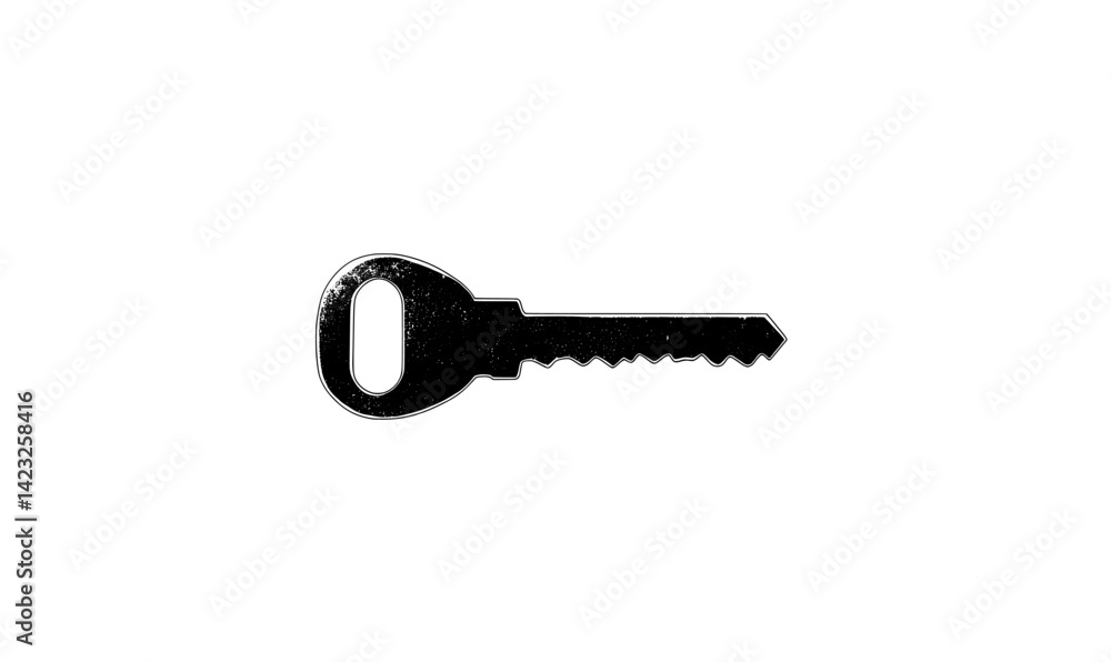 Poster key vector illustration representing security and access, suitable for various design projects and a