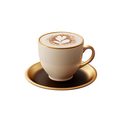 Fototapeta premium Coffee cup on white saucer PNG