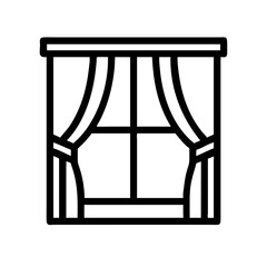 Window with Curtain Panels Icon Design