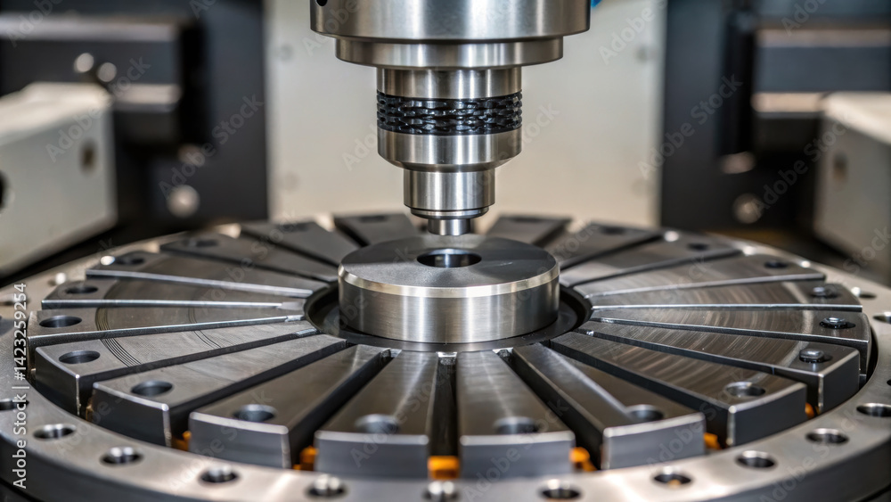 Aufkleber precision lathe in modern shop showcases advanced machining technology and intricate design for meta