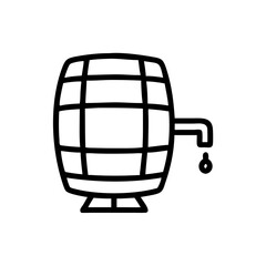 Wine Barrel with Dispenser Icon Design