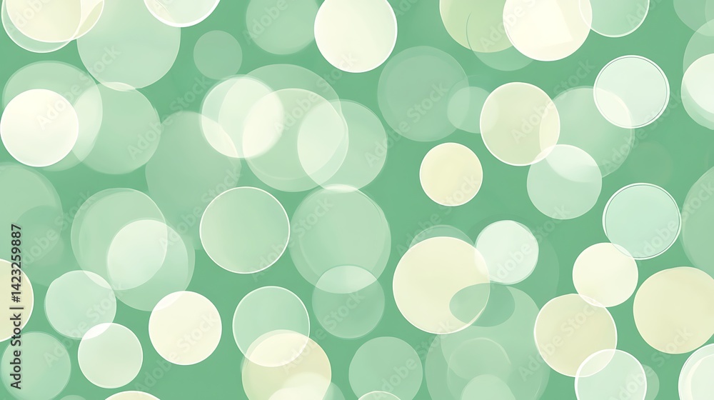 Poster abstract green background with overlapping circles