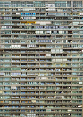 Facade of multistory apartment house, Urban landscape, Wonderful modern building, Block of flats