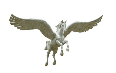 statue of the winged horse Pegasus on a white background