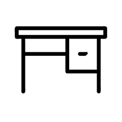 Wooden Study Desk with Drawer Icon Design