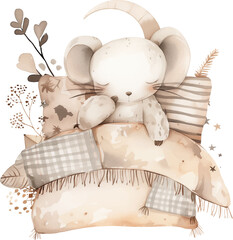 mouse animal watercolor style vector illustration