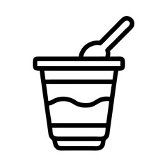 Yogurt Cup with Spoon Inside Icon Design