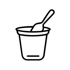 Yogurt Cup with Spoon Inside Icon Design