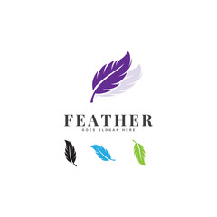 Feather pen vector logo template