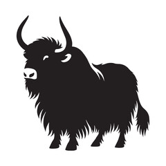 Geometric yak silhouette in vector style for modern and minimal branding – yak silhouette – yak vector – yak illustration – silhouette of yak – yak icon

