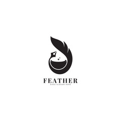 Feather pen vector logo template