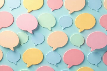 Seamless pastel speech bubble wallpaper pattern, design element, modern