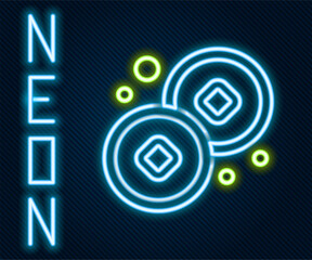 Glowing neon line Chinese Yuan currency symbol icon isolated on black background. Coin money. Banking currency sign. Cash symbol. Colorful outline concept. Vector