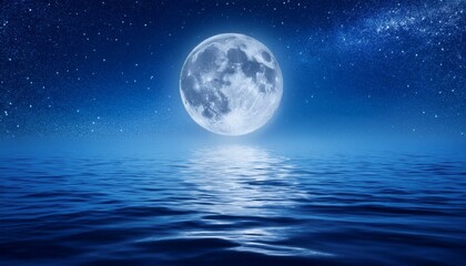 Romantic Moon And Starry Sky