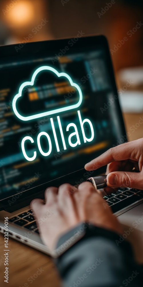 Poster cloud collaboration collaborating securely with an integrated platform providing a project overview
