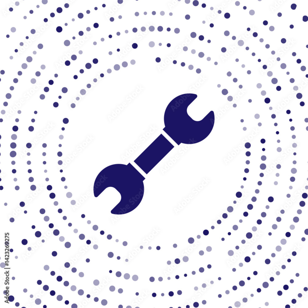 Poster blue wrench spanner icon isolated on white background. spanner repair tool. service tool symbol. abs