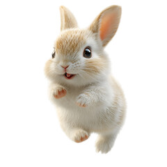 Obraz premium rabbit funny action 3d rendering icon on white background