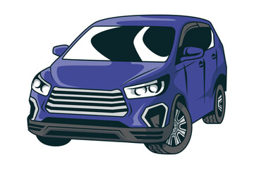 Cartoon SUV Car Vector Illustration