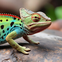 Obraz premium green iguana on a branch