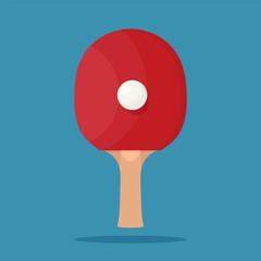 Table tennis flat vector.