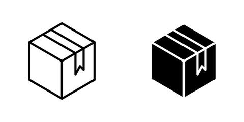 Box icon vector symbol collection on white background.