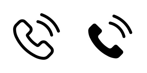 Call icon vector symbol collection on white background.
