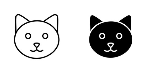 Cat icon vector symbol collection on white background.