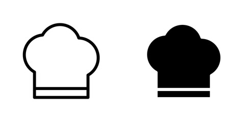 Chef hat icon vector symbol collection on white background.