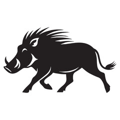 Fototapeta premium Detailed warthog silhouette vector with smooth curves for professional logos – warthog silhouette – warthog vector – warthog illustration – silhouette of warthog – warthog icon