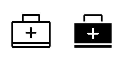 First aid kit icon vector symbol collection on white background.