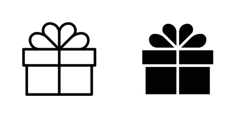 Gift box icon vector symbol collection on white background.