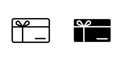 Gift card icon vector symbol collection on white background.