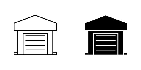 Garage icon vector symbol collection on white background.