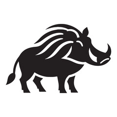 Dynamic warthog silhouette vector with bold outlines for modern logo designs – warthog silhouette – warthog vector – warthog illustration – silhouette of warthog – warthog icon


