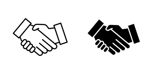 Handshake icon vector symbol collection on white background.