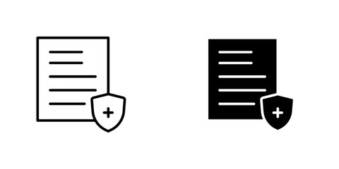 Health insurance icon vector symbol collection on white background.