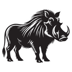 Sleek warthog silhouette vector created for high-quality professional artwork – warthog silhouette – warthog vector – warthog illustration – silhouette of warthog – warthog icon

