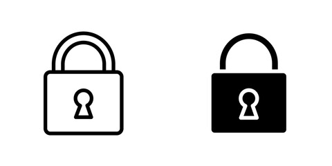 Lock icon vector symbol collection on white background.